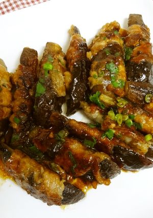 早うま　生姜焼き風なすの豚小間巻き-レシピのメイン写真