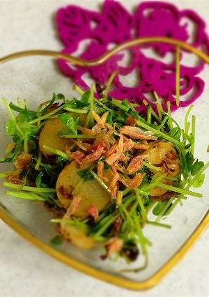 豆苗と長芋の柚子胡椒炒め-レシピのメイン写真
