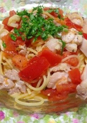 鶏肉とトマトのパスタ-レシピのメイン写真