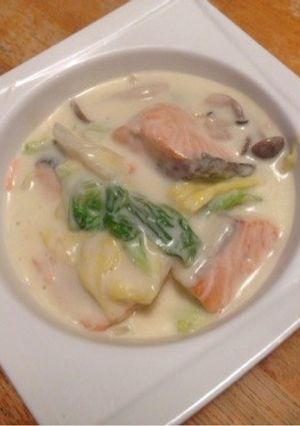 白菜と鮭ときのこのクリーム煮-レシピのメイン写真