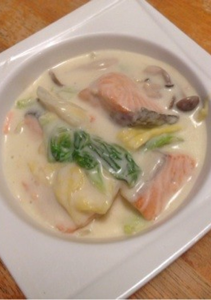 白菜と鮭ときのこのクリーム煮-レシピのメイン写真