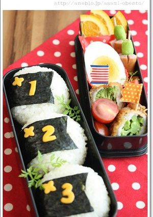 簡単キャラ弁＊運動会に♪順位旗おにぎり-レシピのメイン写真