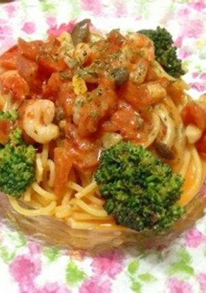 エビとブロッコリーのトマトクリームパスタ-レシピのメイン写真