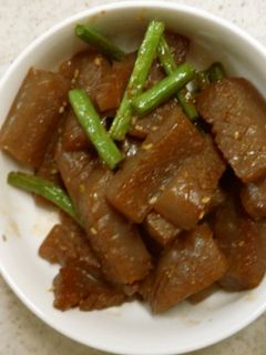 コンニャクの焼肉のたれ炒め-レシピのメイン写真
