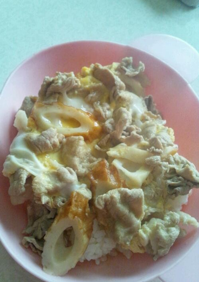 豚肉とちくわの卵とじ丼-レシピのメイン写真