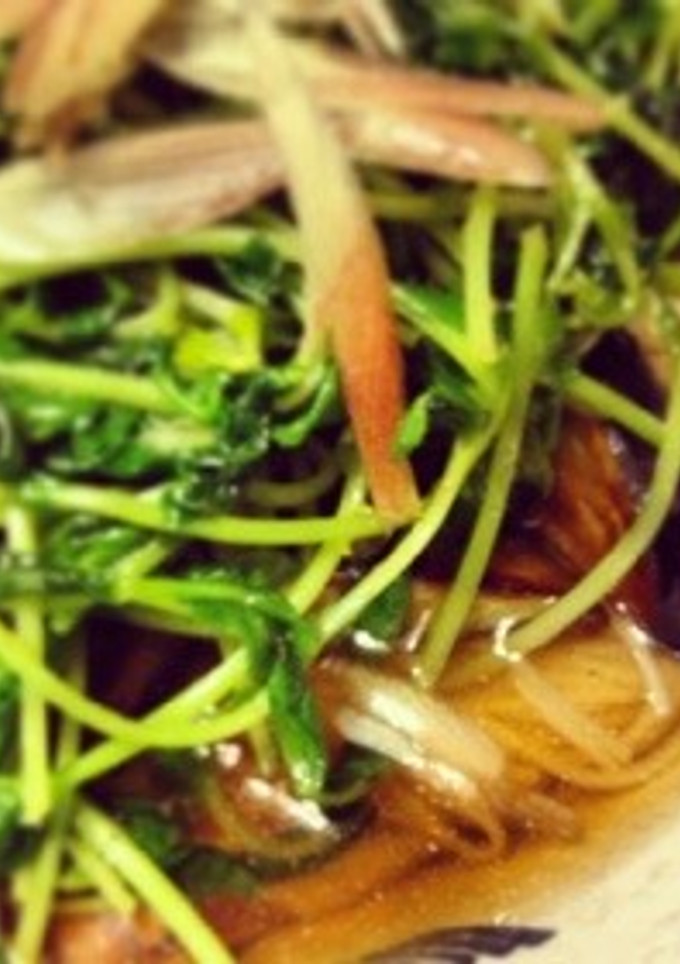 超簡単♡揚げ焼き茄子と豆苗の素麺-レシピのメイン写真