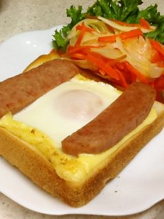 スパム目玉焼きトースト-レシピのメイン写真