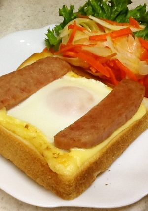 スパム目玉焼きトースト-レシピのメイン写真