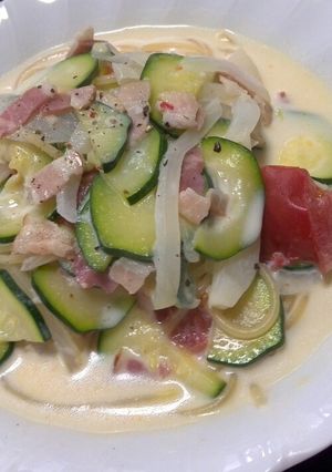 ズッキーのクリームパスタ-レシピのメイン写真