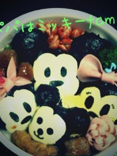 ミッキーファミリー簡単キャラ弁-レシピのメイン写真