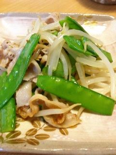 絹さやともやしの豚肉炒め-レシピのメイン写真