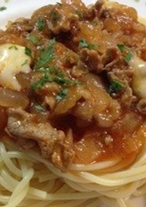 ミートチーズスパゲティ-レシピのメイン写真