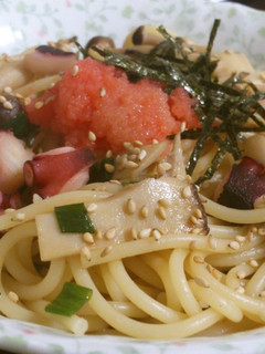 タコとキノコの和風明太パスタ-レシピのメイン写真