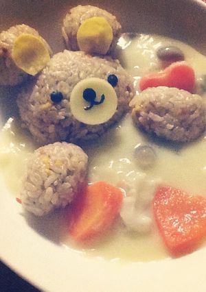 簡単 ☆ リラックマ❤カレー風呂 入浴中-レシピのメイン写真