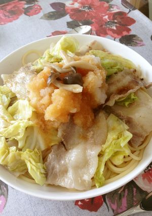 キャベツの冷しゃぶおろしパスタ-レシピのメイン写真