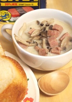 コロコロスパムときのこのスープ♪-レシピのメイン写真