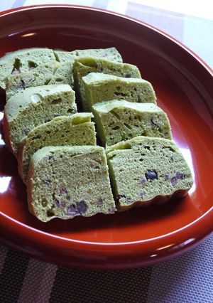 抹茶と小倉の蒸しケーキ♪-レシピのメイン写真