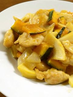 鶏とかぼちゃの甘酢炒め-レシピのメイン写真