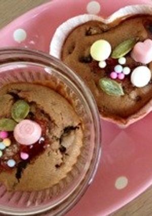 簡単ココアマフィン♡苺ジャムを添えて-レシピのメイン写真