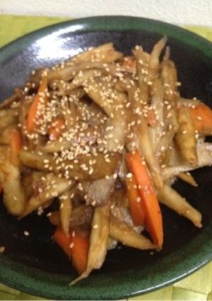 ごぼうと人参の味噌きんぴら-レシピのメイン写真