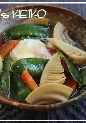 さやえんどうとたけのこの巣ごもり卵-レシピのメイン写真