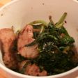 オタカラコウと豚肉の味噌炒め