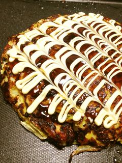 山芋入り♪ぷりぷり海老と豚肉のお好み焼き-レシピのメイン写真