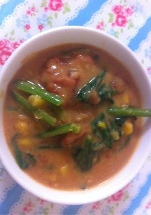 小松菜のトマトコーンクリームカレー-レシピのメイン写真