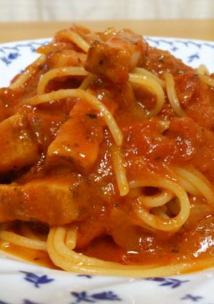 角切りベーコンのトマトソースパスタ-レシピのメイン写真