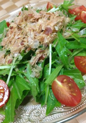 簡単☆水菜のシャキシャキ和風サラダ-レシピのメイン写真