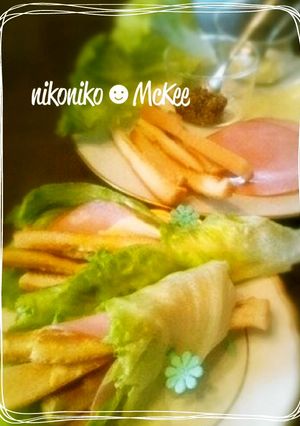 パン耳マヨハムレタス♪簡単サクサクロール-レシピのメイン写真