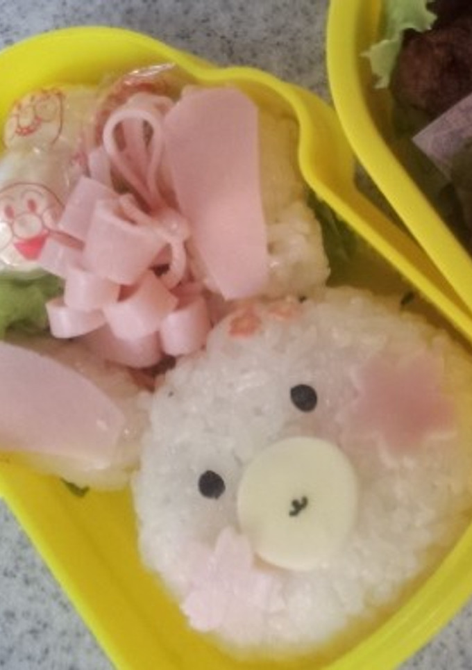 キャラ弁　簡単さくらほっぺのウサギさん-レシピのメイン写真