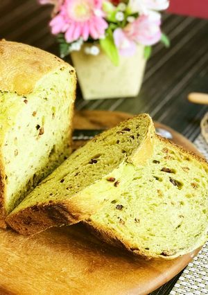 ♡HB食パン♡甘納豆抹茶パン-レシピのメイン写真