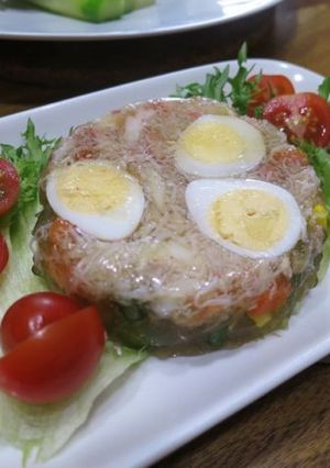 カニと野菜のゼリー寄せ(アスピック)-レシピのメイン写真
