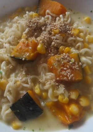 かぼちゃとコーンの豆乳塩ラーメン-レシピのメイン写真
