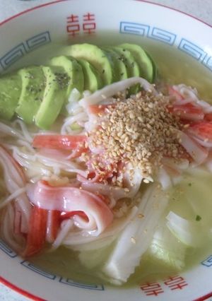 カニカマあんかけアボラーメン-レシピのメイン写真