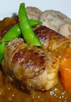 チーズ入り肉巻きポテトのカレー-レシピのメイン写真