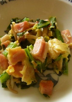 スパムと青菜の卵炒め-レシピのメイン写真