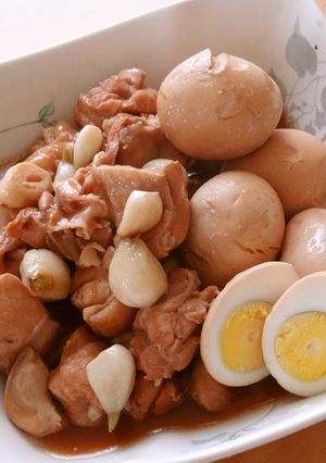 疲れた時に食べたい　鶏肉と卵のにんにく煮-レシピのメイン写真