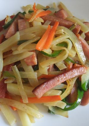 スパムとじゃがいもの炒め-レシピのメイン写真