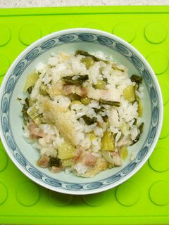 青梗菜と塩豚の炊込みご飯-レシピのメイン写真