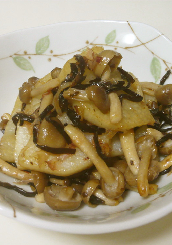 長芋ときのこの塩昆布炒め-レシピのメイン写真
