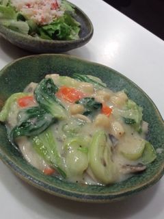 青梗菜と小柱の中華風クリーム煮-レシピのメイン写真