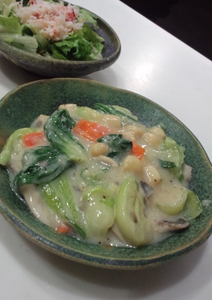 青梗菜と小柱の中華風クリーム煮-レシピのメイン写真