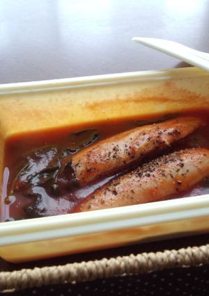 鶏ささみとスイートバジルのトマト煮込み-レシピのメイン写真