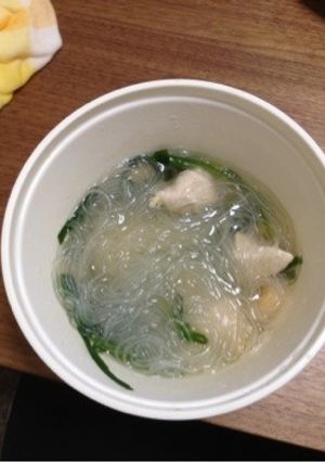 ササミとエビとニラの春雨スープ-レシピのメイン写真