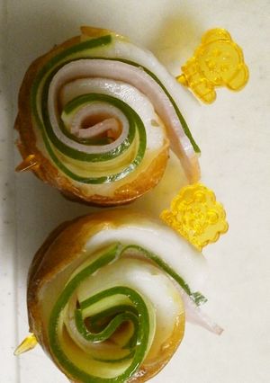ハム＆きゅうりのちくわ巻き巻き-レシピのメイン写真