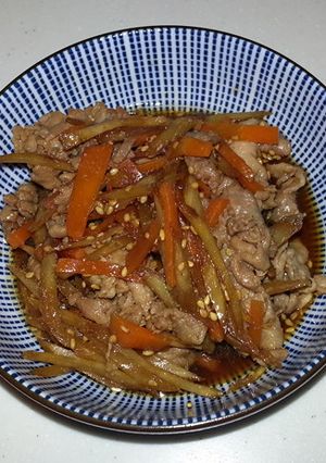 牛蒡と人参と豚肉の炒め煮-レシピのメイン写真