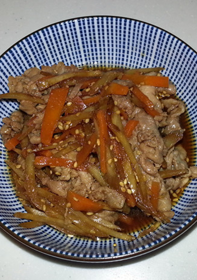 牛蒡と人参と豚肉の炒め煮-レシピのメイン写真