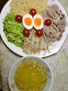 サポイチ塩ラー野菜タップリ豚しゃぶつけ麺-レシピのメイン写真